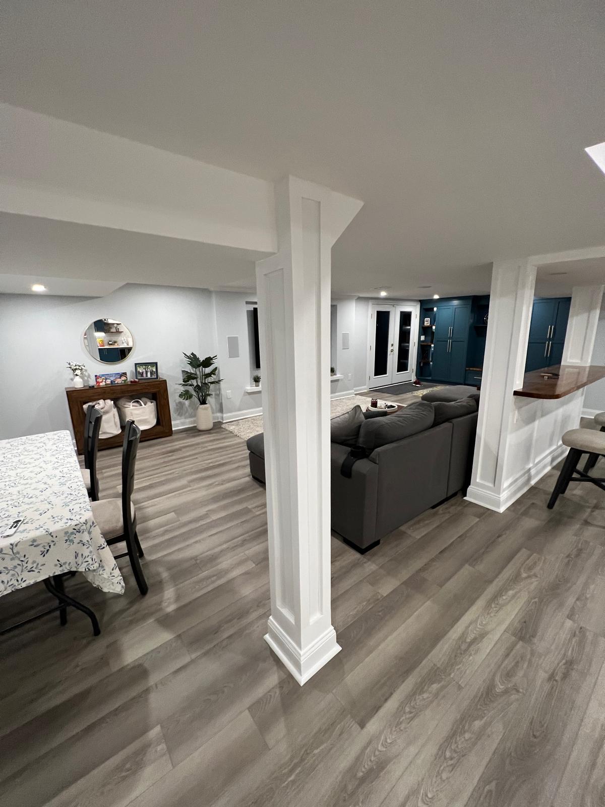 Finished lower-level living space by FS Construction